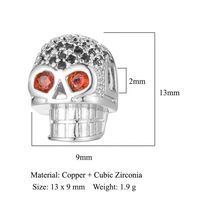 1 Piece 11 * 9mm Copper Zircon Buddha Skull Spacer Bars sku image 14
