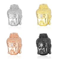 1 Piece 11 * 9mm Copper Zircon Buddha Skull Spacer Bars main image 3