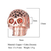 1 Piece 11 * 9mm Copper Zircon Buddha Skull Spacer Bars sku image 18