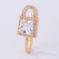 1 Piece Nose Rings & Studs Simple Style Solid Color Copper Inlay Zircon K Gold Plated sku image 10