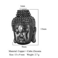 1 Piece 11 * 9mm Copper Zircon Buddha Skull Spacer Bars sku image 4