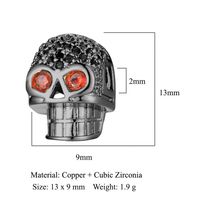 1 Piece 11 * 9mm Copper Zircon Buddha Skull Spacer Bars sku image 20