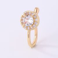 1 Piece Nose Rings & Studs Simple Style Solid Color Copper Inlay Zircon K Gold Plated sku image 12