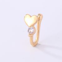 1 Piece Nose Rings & Studs Simple Style Solid Color Copper Inlay Zircon K Gold Plated sku image 17