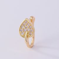 1 Piece Nose Rings & Studs Simple Style Solid Color Copper Inlay Zircon K Gold Plated sku image 19