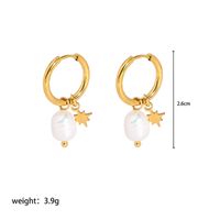 1 Pair Preppy Style Solid Color Plating Inlay Stainless Steel Freshwater Pearl Freshwater Pearl 18K Gold Plated Earrings sku image 1