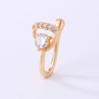 1 Piece Nose Rings & Studs Simple Style Solid Color Copper Inlay Zircon K Gold Plated sku image 21