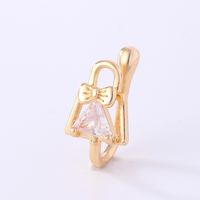 1 Piece Nose Rings & Studs Simple Style Solid Color Copper Inlay Zircon K Gold Plated sku image 23