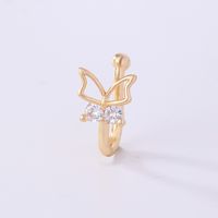 1 Piece Nose Rings & Studs Simple Style Solid Color Copper Inlay Zircon K Gold Plated sku image 24