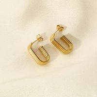 1 Pair Classic Style Solid Color Asymmetrical Plating 201 Stainless Steel 18K Gold Plated Drop Earrings main image 1