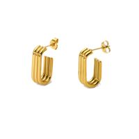 1 Pair Classic Style Solid Color Asymmetrical Plating 201 Stainless Steel 18K Gold Plated Drop Earrings main image 2
