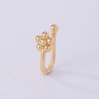 1 Piece Nose Rings & Studs Simple Style Solid Color Copper Inlay Zircon K Gold Plated sku image 25