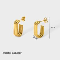 1 Pair Classic Style Solid Color Asymmetrical Plating 201 Stainless Steel 18K Gold Plated Drop Earrings sku image 1
