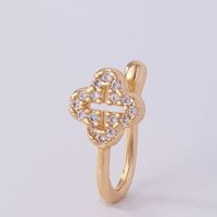 1 Piece Nose Rings & Studs Simple Style Solid Color Copper Inlay Zircon K Gold Plated sku image 36