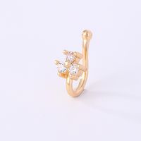 1 Piece Nose Rings & Studs Simple Style Solid Color Copper Inlay Zircon K Gold Plated sku image 37