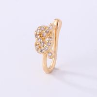 1 Piece Nose Rings & Studs Simple Style Solid Color Copper Inlay Zircon K Gold Plated sku image 39