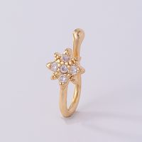 1 Piece Nose Rings & Studs Simple Style Solid Color Copper Inlay Zircon K Gold Plated sku image 41