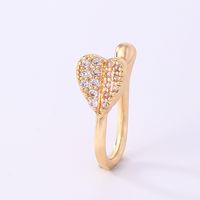 1 Piece Nose Rings & Studs Simple Style Solid Color Copper Inlay Zircon K Gold Plated sku image 43