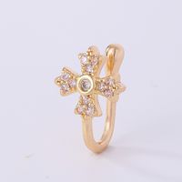 1 Piece Nose Rings & Studs Simple Style Solid Color Copper Inlay Zircon K Gold Plated sku image 46