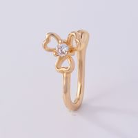1 Piece Nose Rings & Studs Simple Style Solid Color Copper Inlay Zircon K Gold Plated sku image 54