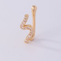 1 Piece Nose Rings & Studs Simple Style Solid Color Copper Inlay Zircon K Gold Plated sku image 57