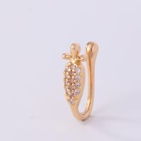 1 Piece Nose Rings & Studs Simple Style Solid Color Copper Inlay Zircon K Gold Plated sku image 59