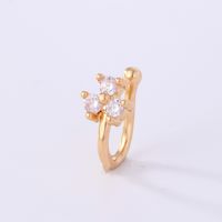 1 Piece Nose Rings & Studs Simple Style Solid Color Copper Inlay Zircon K Gold Plated sku image 62