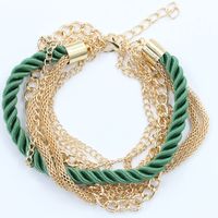 Wholesale Fashion Hand-woven Bracelet Jewelry Multi-layer Leather Rope Twist Bracelet sku image 4