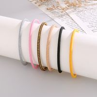 Simple Style Solid Color Stainless Steel 18k Gold Plated Bangle main image 4