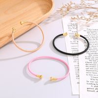Simple Style Solid Color Stainless Steel 18k Gold Plated Bangle main image 6