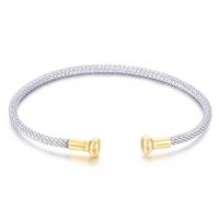 Simple Style Solid Color Stainless Steel 18k Gold Plated Bangle sku image 2