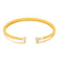 Simple Style Solid Color Stainless Steel 18k Gold Plated Bangle sku image 4