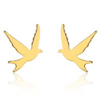 1 Pair Retro Simple Style Animal Bird Polishing Plating Stainless Steel 18k Gold Plated Ear Studs sku image 3