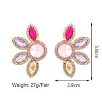 1 Pair Glam Flower Inlay Alloy Rhinestones Glass Ear Studs main image 7