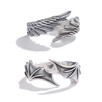 Vintage Style Angel Alloy Plating Couple Open Rings main image 1
