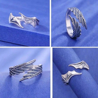 Vintage Style Angel Alloy Plating Couple Open Rings main image 4