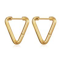 1 Pair Basic Simple Style Triangle Plating Stainless Steel 18k Gold Plated Earrings main image 2