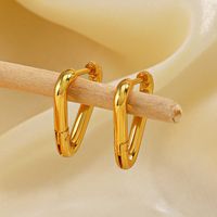 1 Pair Basic Simple Style Triangle Plating Stainless Steel 18k Gold Plated Earrings main image 4