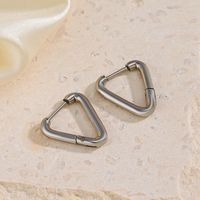 1 Pair Basic Simple Style Triangle Plating Stainless Steel 18k Gold Plated Earrings main image 3
