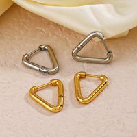 1 Pair Basic Simple Style Triangle Plating Stainless Steel 18k Gold Plated Earrings main image 1