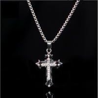 Retro Vintage Style Cross Stainless Steel Alloy Plating Silver Plated Unisex Pendant Necklace sku image 1