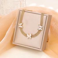 Vintage Style Butterfly 304 Stainless Steel Plating Acrylic 18K Gold Plated Women's Necklace sku image 1