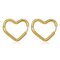 1 Pair Simple Style Streetwear Heart Shape Plating 304 Stainless Steel 18K Gold Plated Earrings main image 2