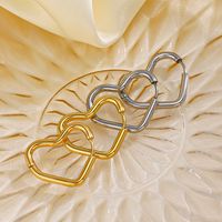 1 Pair Simple Style Streetwear Heart Shape Plating 304 Stainless Steel 18K Gold Plated Earrings main image 5