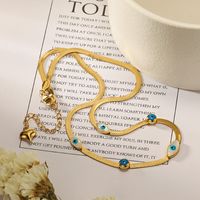 Lady Eye Titanium Steel Enamel Plating Inlay Shell Necklace main image 2