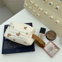 Women's Cotton Bear Cute Square Zipper Cosmetic Bag sku image 1