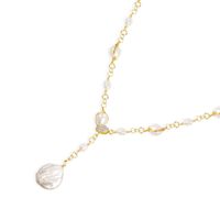 Elegant Lady Geometric Freshwater Pearl Copper Pendant Necklace In Bulk main image 5
