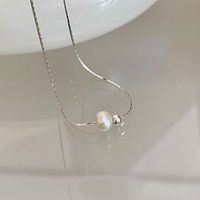 Lady Simple Style Geometric Freshwater Pearl Sterling Silver Necklace In Bulk main image 1