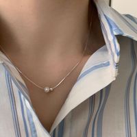 Lady Simple Style Geometric Freshwater Pearl Sterling Silver Necklace In Bulk main image 3