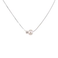 Lady Simple Style Geometric Freshwater Pearl Sterling Silver Necklace In Bulk main image 2